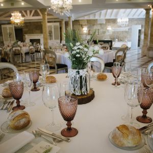 decoracion mesas banquete de boda en pazo do tambre
