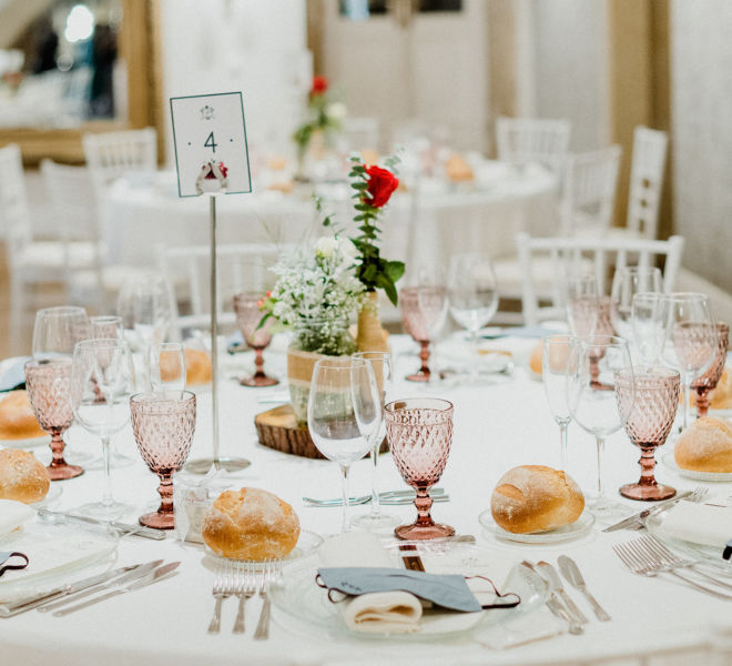 decoracion mesas banquete de boda en pazo do tambre