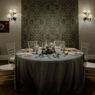 decoracion mesas banquete de boda en pazo do tambre