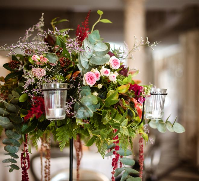centros con flores naturales mesas banquete de bodas dsr interiorismo