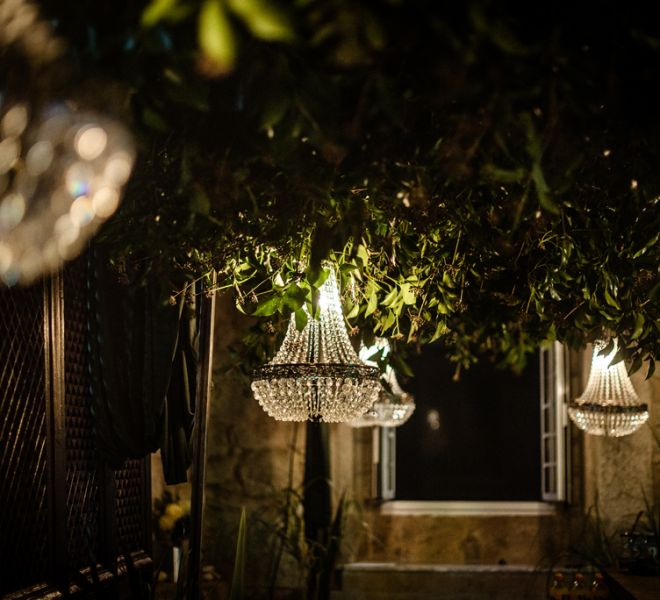 decoracion vegetal con iluminacion para salon de fiesta boda pazo do tambre