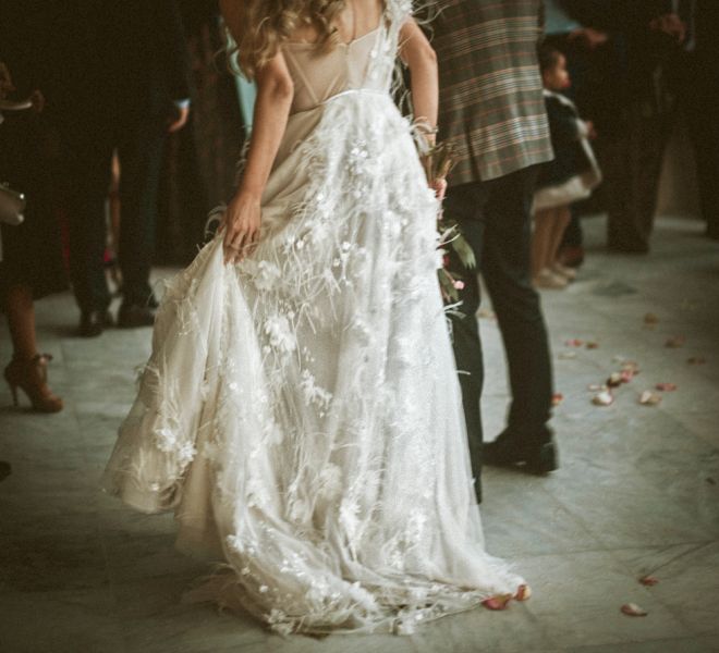 detalle vestido de novia boda en pazo gallego